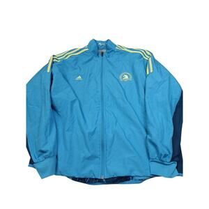 Adidas SZ XL Parley 123rd Boston Marathon 2019 Blue Windbreaker Jacket Womens
